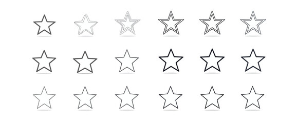 icon sheet, simple shapes, Star icons