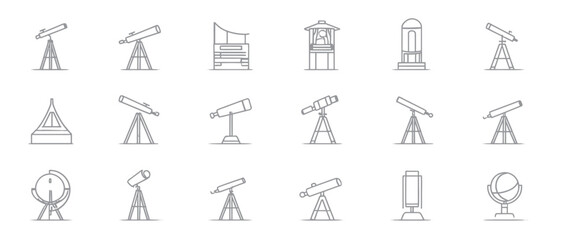 icon sheet, simple shapes, Telescope icons