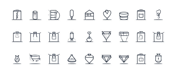 icon sheet, simple shapes, Thread icons