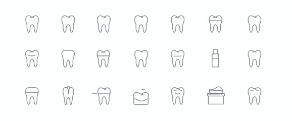 icon sheet, simple shapes, Tooth icons