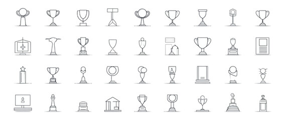 icon sheet, simple shapes, Trophy icons