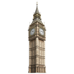 Magnificent Big Ben Tower, a Timeless Landmark of London , isolated on white background PNG