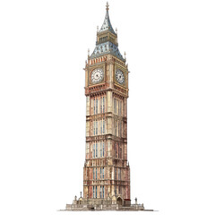 Magnificent Big Ben Tower: A Timeless Landmark of London , isolated on white background PNG