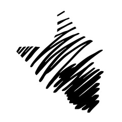 Cat's abstract portrait, abstract vector hand drawn illustration