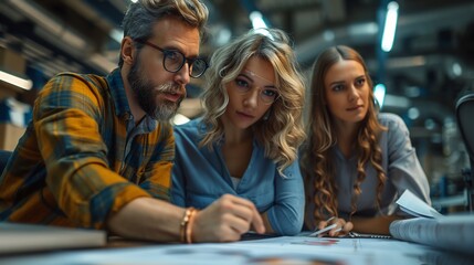 Futuristic digital marketing team exploring buyer personas to optimize SEM campaigns and create compelling content