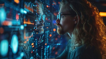 Futuristic digital marketing team exploring buyer personas to optimize SEM campaigns and create compelling content