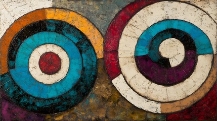Abstract Concentric Circles Painting Modern Art