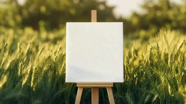 Blank canvas in a lush green field. Perfect for your message!