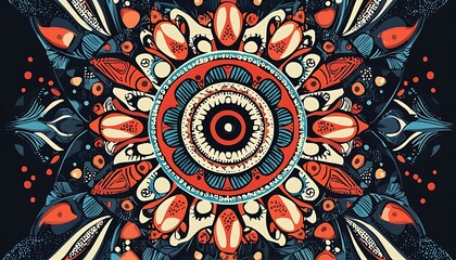 Aboriginal dot art vector banner, blending traditional patterns with modern design elements, perfect for cultural presentations or creative projects."