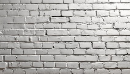 Obraz premium Textured white brick wall with subtle shadows.