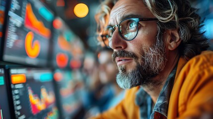 Professional Data Analysis – Man Focused on Business Research