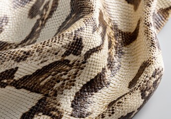 Obraz premium Close-up of detailed brown and beige snake skin texture with intricate patterns.