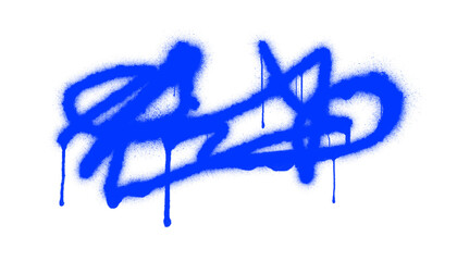 blue spray paint scribble texture, dripping no background png © Gary