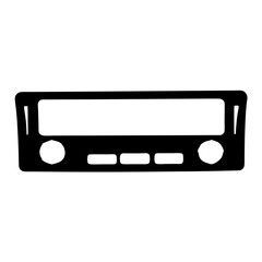 Vintage car radio silhouette with display and button controls, ready for action