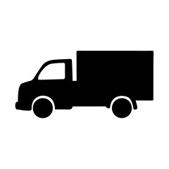 Silhouette of a delivery truck symbolizing transportation services and commercial logistics