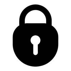 Black and white padlock symbol representing security and protection concept