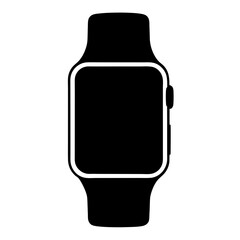 Sleek black smartwatch icon with a minimalist design and modern appeal