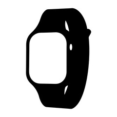 Smartwatch silhouette with adjustable wrist band and sleek square display design