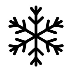Fototapeta premium Simple Black Snowflake Icon on White Background a Symbol of Winter