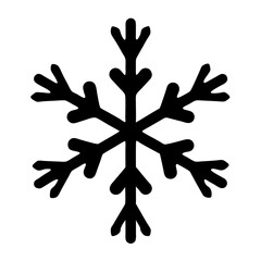 Stylized black snowflake image depicting winter and festive holiday spirit