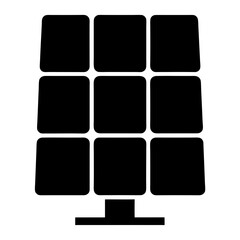 Icon illustration of a solar panel array for generating clean energy