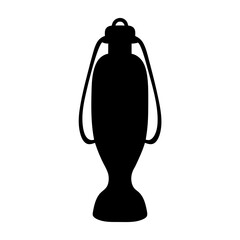 Elegant Black Silhouette of a Decorative Vase or Urn with Handles