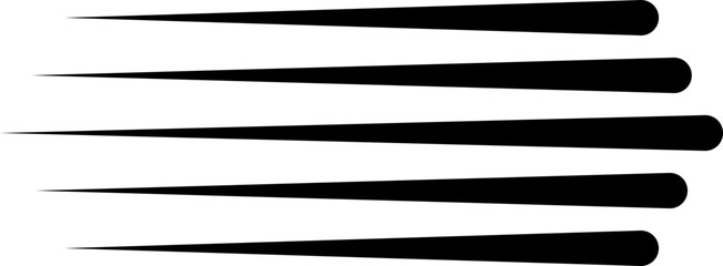 Speed lines icon of fast motion symbols. Comic and manga books speed lines vector isolated on transparent background Manga speed frame superhero action explosion elements for web or app