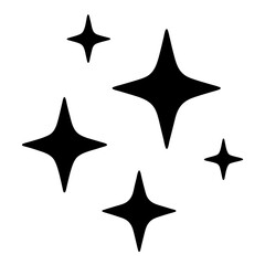 Stylized Four Point Star Icons on a White Background Conveying Sparkle