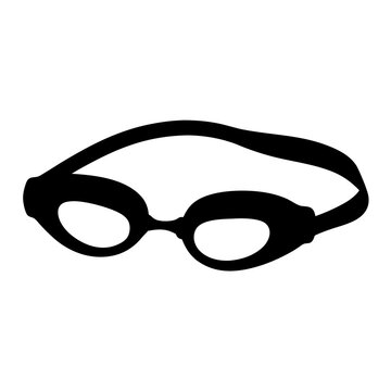 black swimming goggles silhouette clip art preview