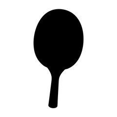 Monochrome Silhouette of a Table Tennis Paddle on a White Background