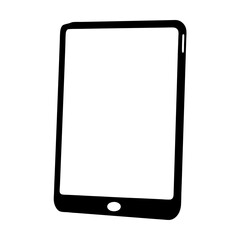 Minimalist Tablet Illustration with a Clean White Screen and Black Border