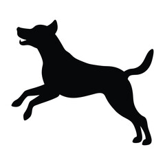 Animal silhouette dog jumping