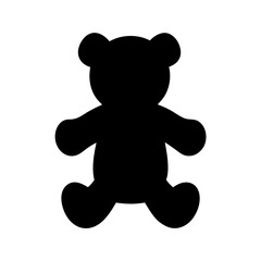 Teddy bear silhouette against a white background creates a playful design