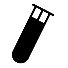 Black and white test tube icon for laboratory or chemistry use