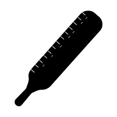 Silhouette of a mercury in glass clinical thermometer, showing temperature readings