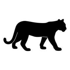 Fototapeta premium Sleek Black Panther Silhouette Walking Calmly and Confidently in the Jungle
