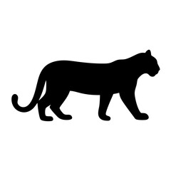 Sleek Black Panther Silhouette Walking Calmly and Confidently in the Jungle