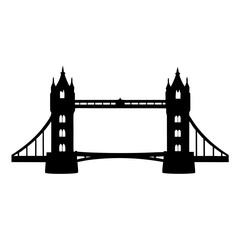 Striking Silhouette of London's Tower Bridge a Classic Landmark Icon