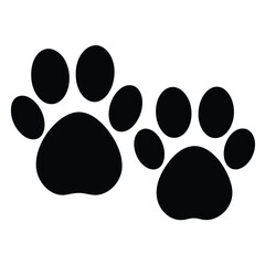 cat and dog paw prints vector icon
