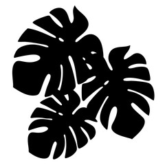 Bold Black and White Tropical Leaves Graphic Design for Apparel and Decor