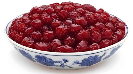 Delicious Bowl of Sweet Red Cherries in Glaze