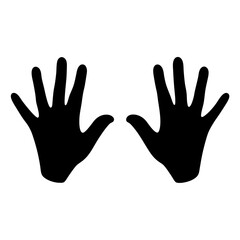 Black silhouettes of two hands isolated on a white background image