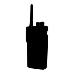 Black silhouette of a walkie talkie or handheld transceiver radio