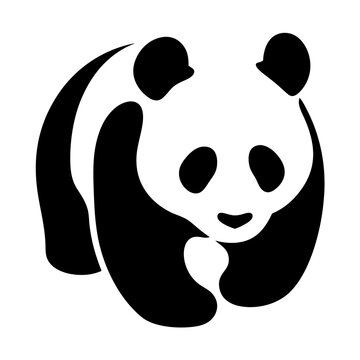 Black and White Panda Illustration for Conservation Organizations and Wildlife Protection