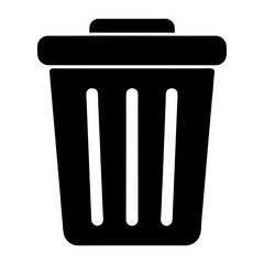 Simple trash can icon illustration representing deletion or waste disposal concept