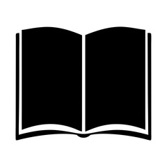 Open book silhouette signifying knowledge and literacy in a minimalist design style