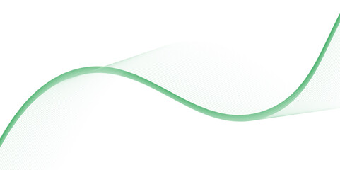 Dark abstract background with glowing wave. Shiny moving lines design element. Modern purple blue gradient flowing wave lines. One green electrical wire on white background