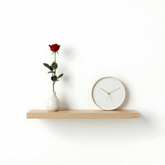 A delicate minimalist floating shelf crafted from polished wood.