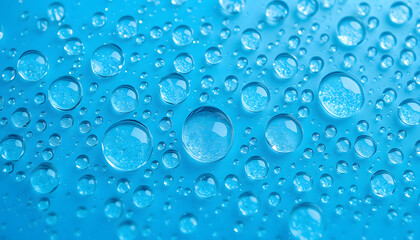 Drops of water Texture Closeup Abstract Blue, detailed. with white shades