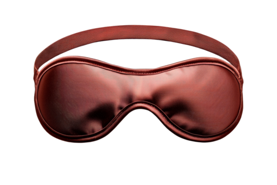 Red eye mask with a strap isolated